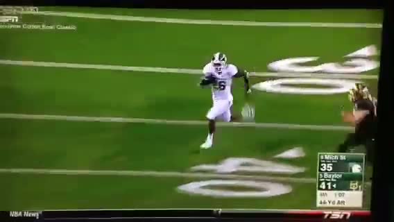 Blocked Field Goal and Crushing Block Michigan State Vs. Baylor - Cotton Bowl 2014 Video