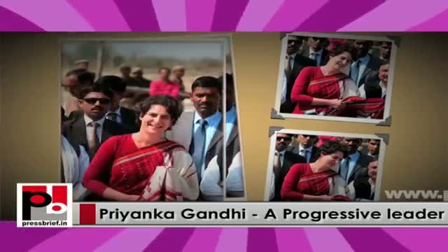 Young Congress campaigner Priyanka Gandhi - energetic leader like Indira Gandhi