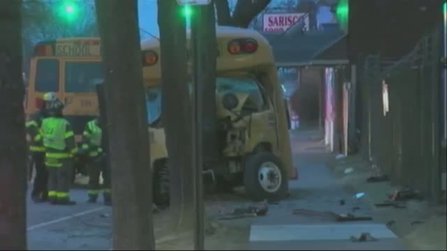 Driver Dies in Early Morning School Bus Acc Video