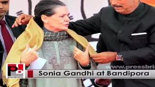 J&K polls-Congress President Sonia Gandhi addresses rally in Bandipora