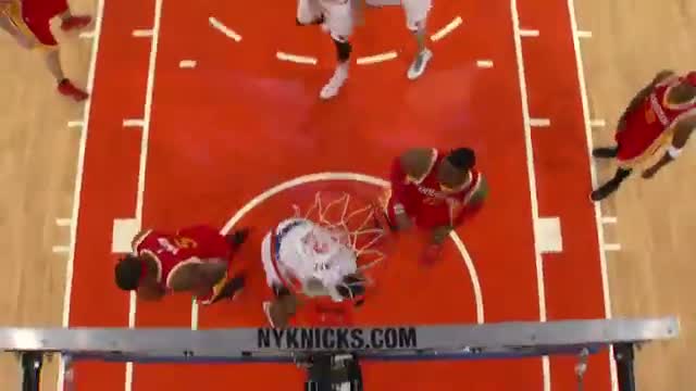 NBA:  Knicks Run the Fastbreak for the Alley-Oop Finish