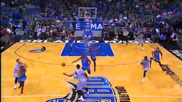 NBA: Russell Westbrook Caps the Break with the Double-Clutch Reverse