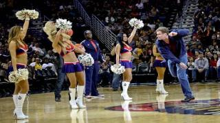 Will Ferrell Hits Cheerleader In Face With Basketball At Pelicans - RAW VIDEO