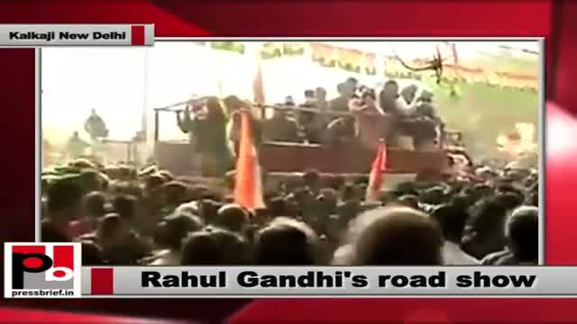 Delhi polls: Rahul Gandhi holds impressive road show, slams PM Modi