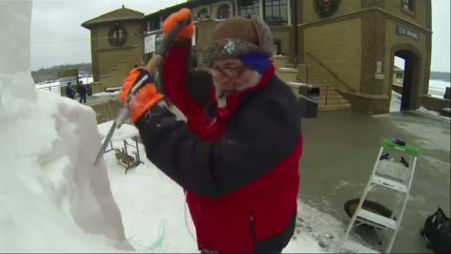 US Snow Sculptors Compete in WI for Top Prize Video