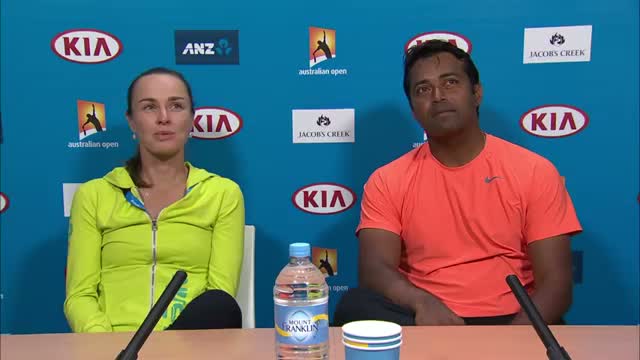 Martina Hingis and Leander Paes press conference - Australian Open 2015
