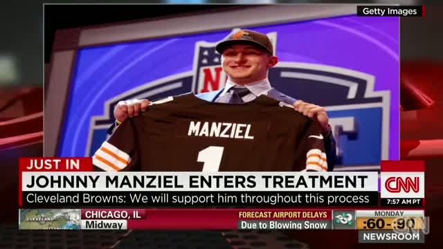 Quarterback Johnny Manziel enters treatment video
