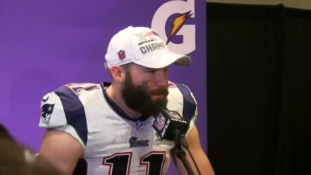 Julian Edelman gets emotional about his father after Super Bowl win video
