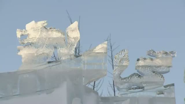 Snow Sculptures on Display in Japan Video