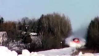 EPIC CATCH!!! Dashing Thru the Snow - CN Train 406 West at Salisbury, NB (Feb 3, 2015)