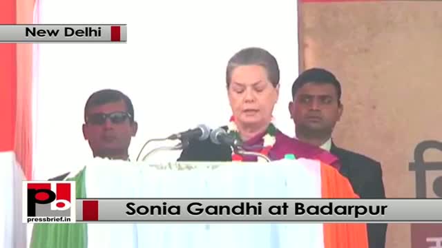 Delhi polls - Sonia Gandhi slams Modi, Kejriwal at Congress election rally