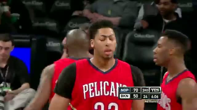 NBA: Anthony Davis Climbs the Ladder for the Alley-Oop Slam