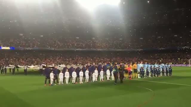 Champions anthem at Camp Nou (FC Barcelona - Manchester City