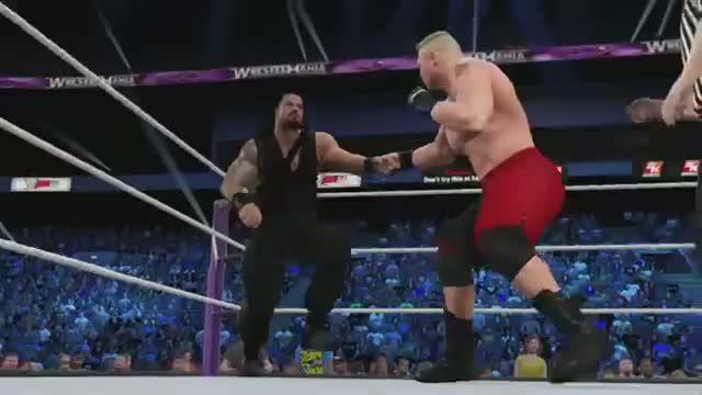 WWE 2K15 WrestleMania 31 simulation: Brock Lesnar vs. Roman Reigns