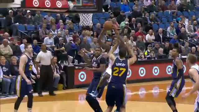 NBA: Andrew Wiggins Takes Flight Over Gobert 