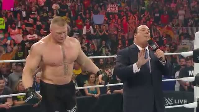 Brock Lesnar demands a WWE World Heavyweight Title rematch with Seth Rollins: WWE Raw, March 30, 2015