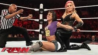 AJ Lee, Paige & Naomi vs The Bella Twins & Natalya: WWE Raw, March 30, 2015