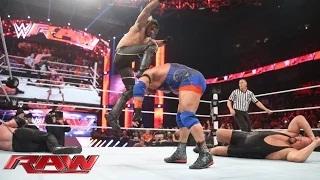 Ryback, Randy Orton & Roman Reigns vs Big Show, Kane & Seth Rollins: WWE Raw, March 30, 2015