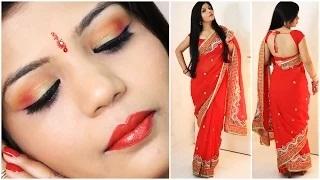 GRWM Indian Party Makeup And Saree Outfit