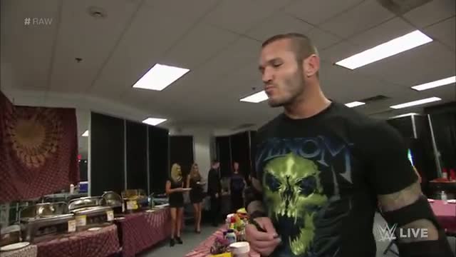 Heath Slater eats an RKO in catering: WWE Raw, April 20, 2015