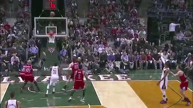 NBA: John Henson Flies Over the Bulls for the Putback 