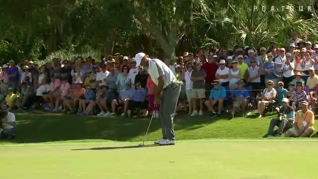 Tiger Woods' hooking approach sets up birdie on No. 9 at THE PLAYERS