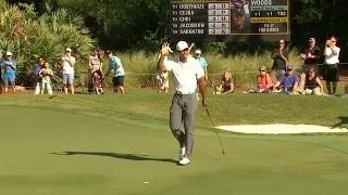 Tiger Woods' second shot to 14 feet leads to birdie at THE PLAYERS