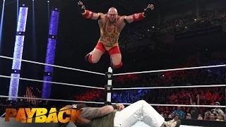 WWE Network: Ryback leaps from the top rope onto Bray Wyatt: WWE Payback 2015