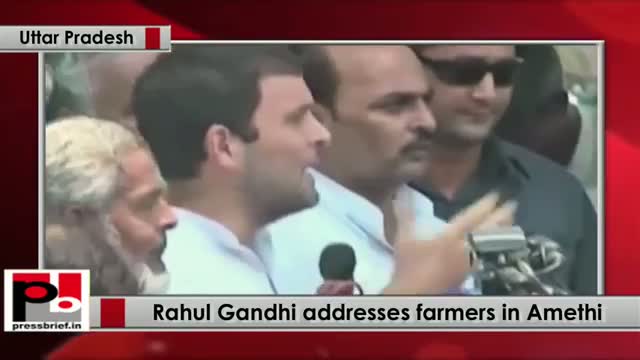 Rahul Gandhi addresses farmers in Amethi