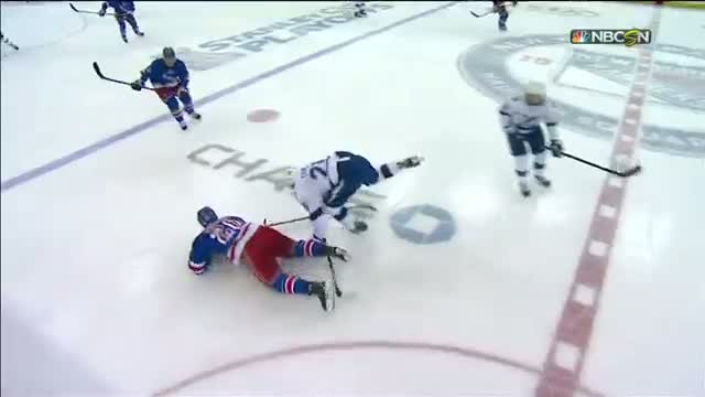 Carle steps up in the play and levels Kreider
