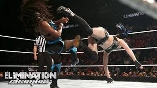 WWE Network: Nikki Bella powerbombs Paige and Naomi: WWE Elimination Chamber 2015