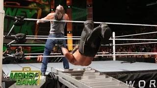 WWE Network: Dean Ambrose sends Seth Rollins flying onto a steel ladder: Money in the Bank 2015