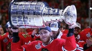Blackhawks receive the Stanley Cup trophy