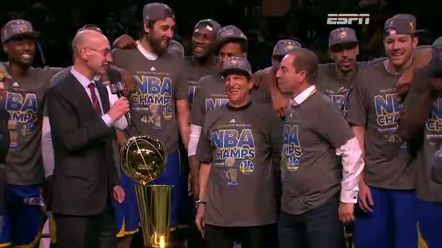 NBA: The Warriors Receive the 2015 Championship Trophy