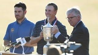 Jordan Spieth presented with 115th U.S. Open Trophy at Chambers Bay