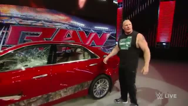 Brock Lesnar destroys J&J Security's prized Cadillac: WWE Raw, July 6, 2015