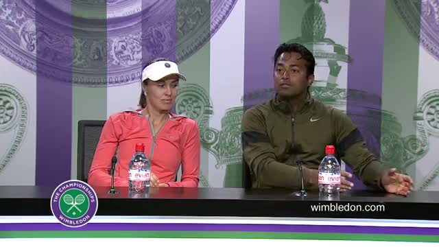 Leander Paes & Martina Hingis Final Press Conference - Wimbledon 2015