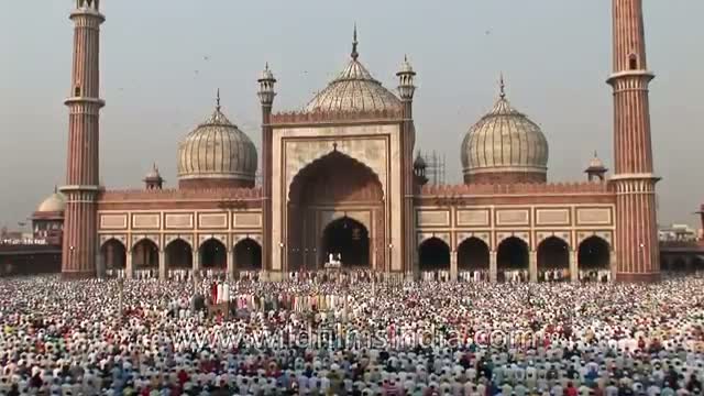 Muslims congregate for Eid Namaz at Jama Masjid of Delhi