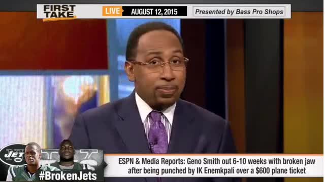 ESPN First Take - Geno Smith 'Sucker Punched' Over Charity