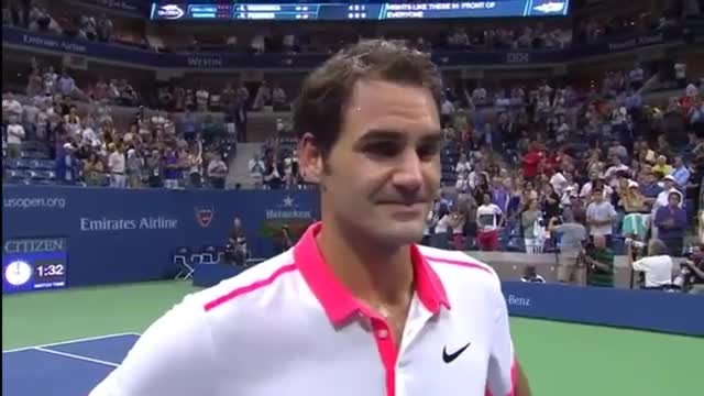 Roger Federer vs Stanislas Wawrinka US OPEN 2015 Interview