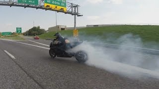 Motorcycle DRIFTING Suzuki GSXR 1000 STUNTS Highway DRIFTS