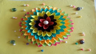 Wall Decoration Ideas: How to Make Paper Flower Craft for Wall Decor (Happy Diwali)