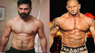 Dave Batista Posed A Wrestling Challenge For Varun Dhawan