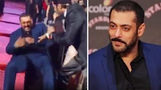 Salman Khan ALMOST falls down his CHAIR LAUGHING | Colors Stardust Awards 2015