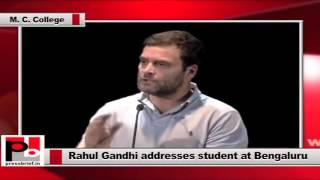 Rahul Gandhi Interacts With Mount Carmel Student in Bangalore