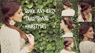 2 Quick and Easy Traditional Hairstyles/ For Ganesh Chaturthi