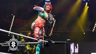 Asuka celebrates winning the NXT Women's Title from Bayley: NXT TakeOver: Dallas