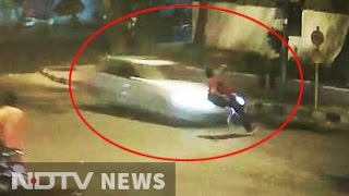 Mercedes hit-and-run on camera: 32-year-old ran but couldn't get away