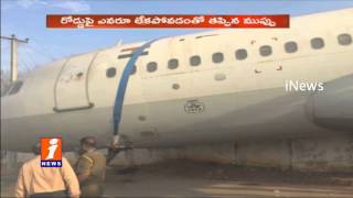 Airplane Falls From Crane In Begumpet - Hyderabad - iNews