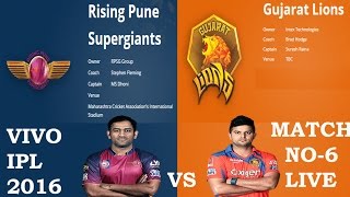 Live Streaming: Gujarat Lions vs Rising Pune Supergiants, IPL 9 2016, Match 6